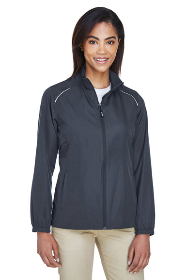 Core 365 78183 Womens Motivate Water Resistant Full Zip Jacket Carbon Grey Front