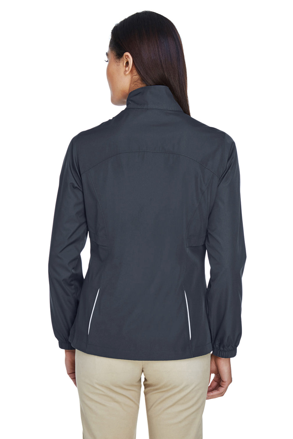 Core 365 78183 Womens Motivate Water Resistant Full Zip Jacket Carbon Grey Back