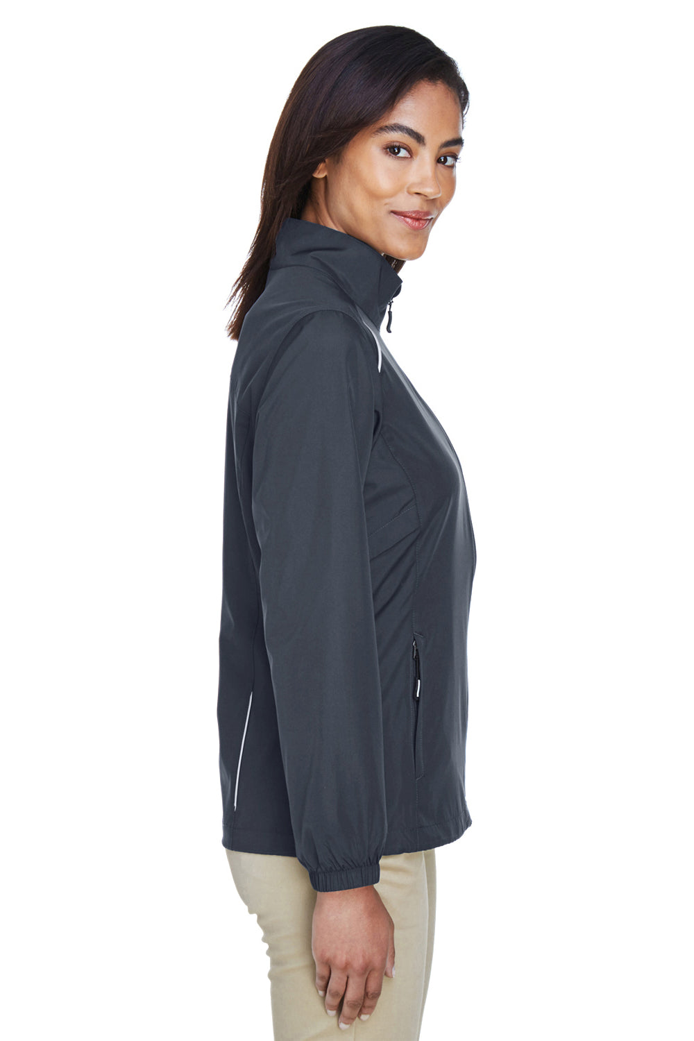Core 365 78183 Womens Motivate Water Resistant Full Zip Jacket Carbon Grey Side