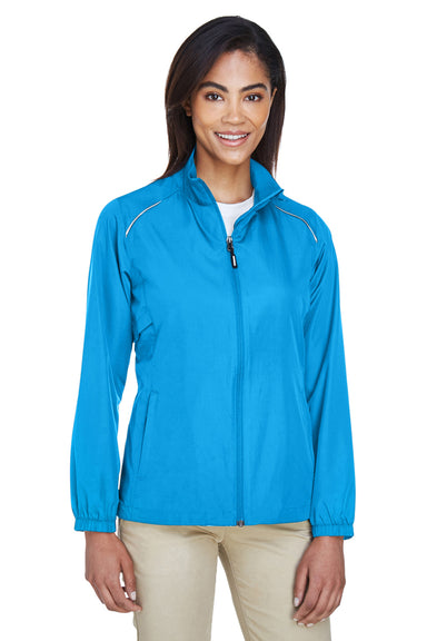 Core 365 78183 Womens Motivate Water Resistant Full Zip Jacket Electric Blue Front