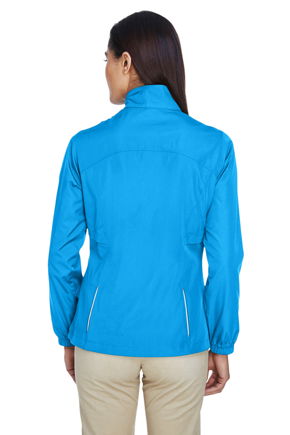Core 365 78183 Womens Motivate Water Resistant Full Zip Jacket Electric Blue Back