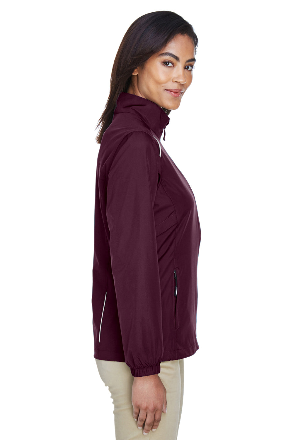 Core 365 78183 Womens Motivate Water Resistant Full Zip Jacket Burgundy Side