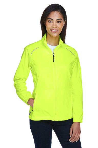 Core 365 78183 Womens Motivate Water Resistant Full Zip Jacket Safety Yellow Front