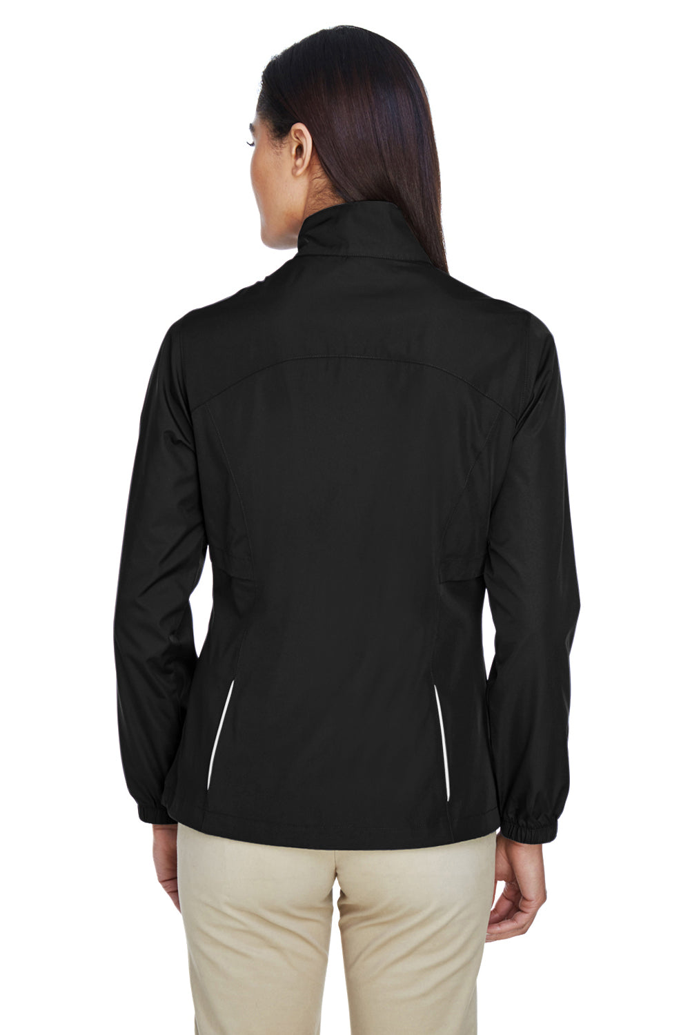 Core 365 78183 Womens Motivate Water Resistant Full Zip Jacket Black Back