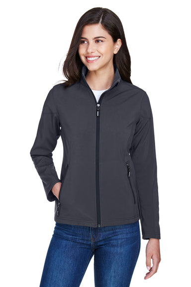 Core 365 78184 Womens Cruise Water Resistant Full Zip Jacket Carbon Grey Front