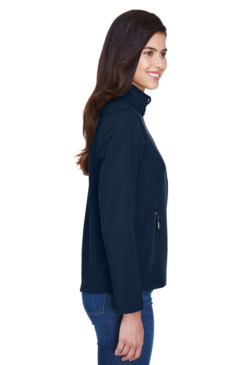 Core 365 78184 Womens Cruise Water Resistant Full Zip Jacket Navy Blue Side