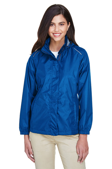 Core 365 78185 Womens Climate Waterproof Full Zip Hooded Jacket Royal Blue Front