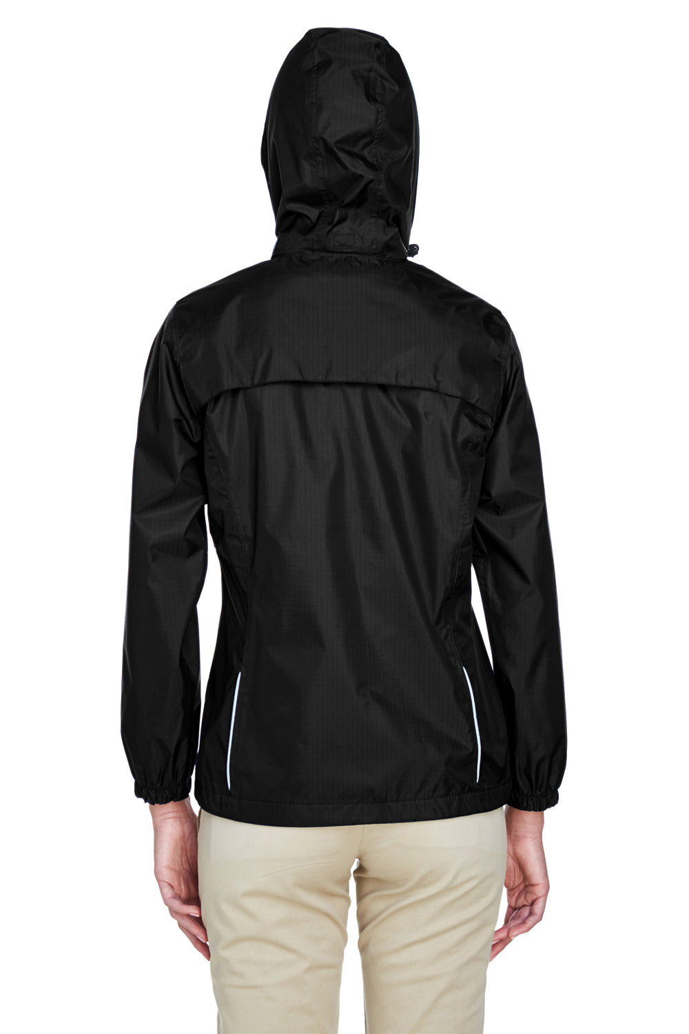 Core 365 78185 Womens Climate Waterproof Full Zip Hooded Jacket Black Back