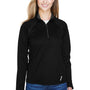 North End Womens Radar Performance Moisture Wicking 1/4 Zip Sweatshirt - Black