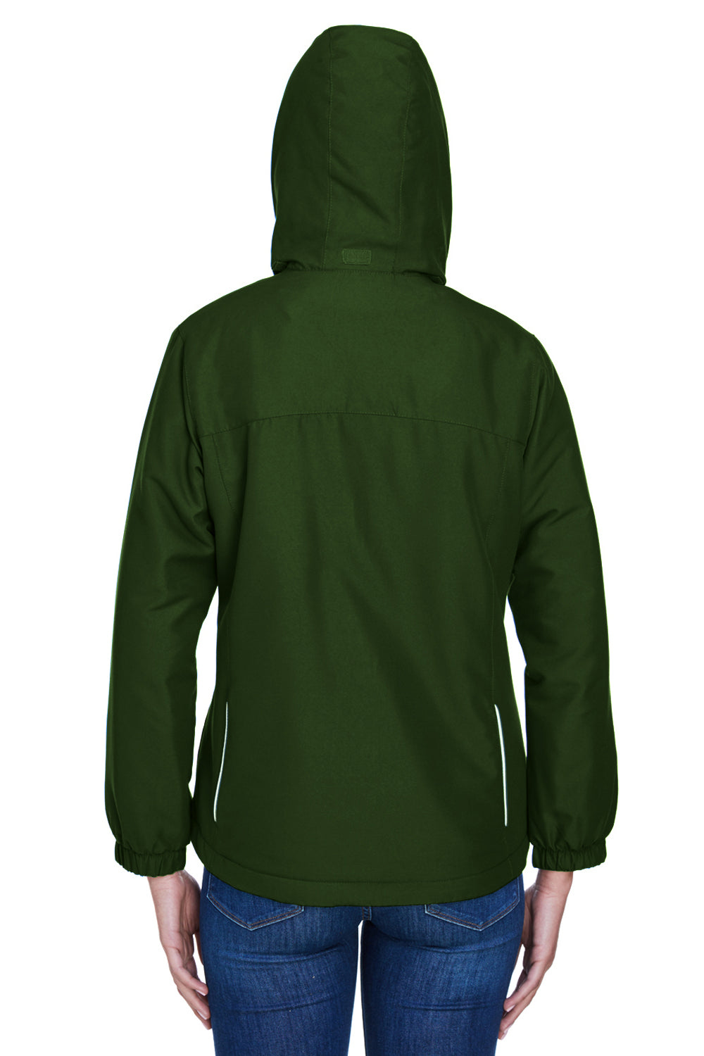 Core 365 78189 Womens Brisk Full Zip Hooded Jacket Forest Green Back