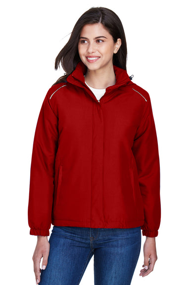 Core 365 78189 Womens Brisk Full Zip Hooded Jacket Red Front