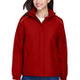 Core 365 Womens Brisk Full Zip Hooded Jacket - Classic Red