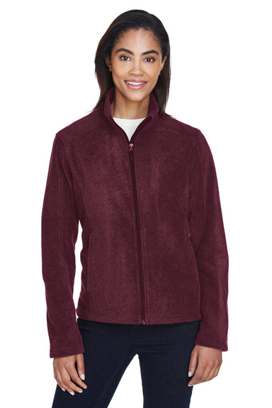 Core 365 78190 Womens Journey Full Zip Fleece Jacket Burgundy Front