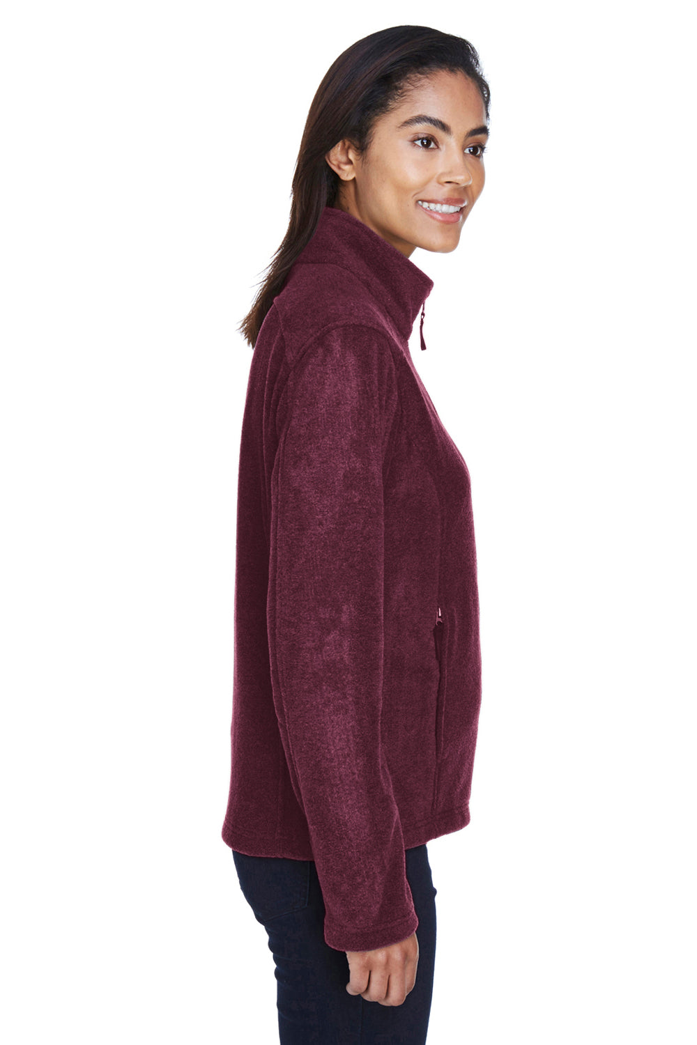 Core 365 78190 Womens Journey Full Zip Fleece Jacket Burgundy Side