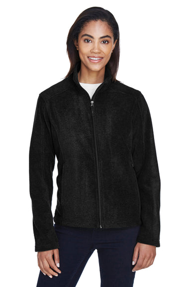 Core 365 78190 Womens Journey Full Zip Fleece Jacket Black Front