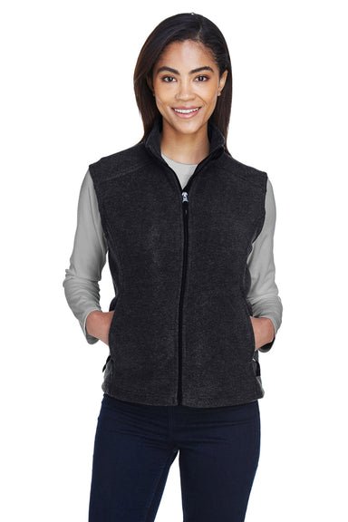 Core 365 78191 Womens Journey Full Zip Fleece Vest Heather Charcoal Grey Front