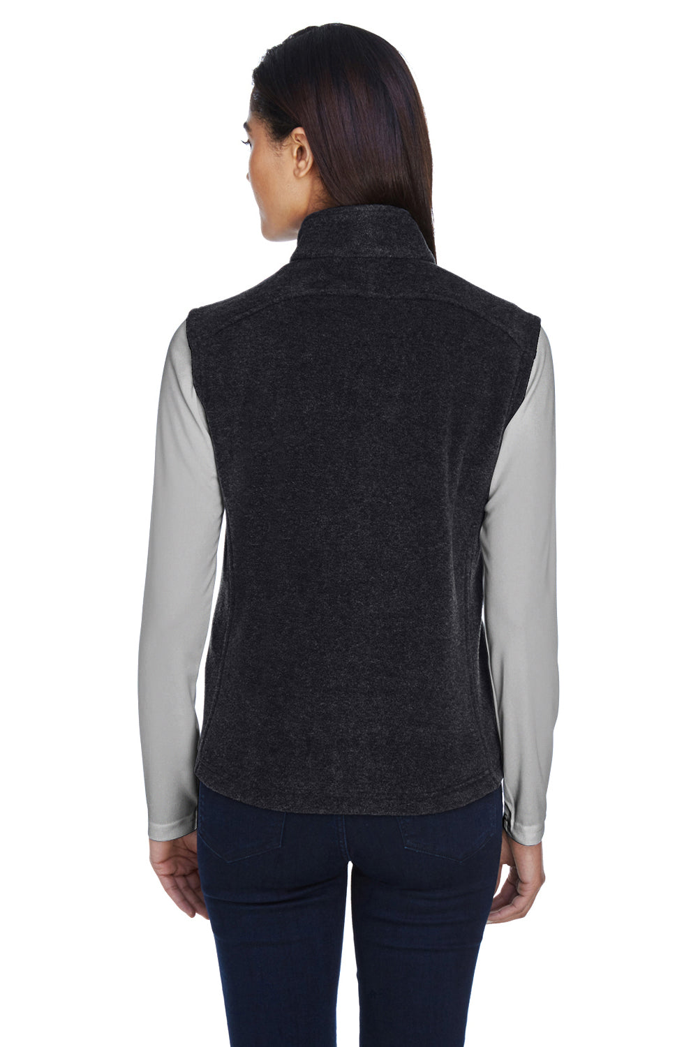 Core 365 78191 Womens Journey Full Zip Fleece Vest Heather Charcoal Grey Back