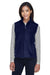 Core 365 78191 Womens Journey Full Zip Fleece Vest Navy Blue Front