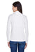 Core 365 78192 Womens Pinnacle Performance Moisture Wicking Long Sleeve Polo Shirt White Back