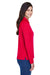 Core 365 78192 Womens Pinnacle Performance Moisture Wicking Long Sleeve Polo Shirt Red Side