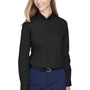Core 365 Womens Operate UV Protection Long Sleeve Button Down Shirt - Black