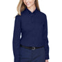 Core 365 Womens Operate UV Protection Long Sleeve Button Down Shirt - Classic Navy Blue