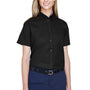 Core 365 Womens Optimum UV Protection Short Sleeve Button Down Shirt - Black