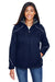 North End 78196 Womens Angle 3-in-1 Full Zip Hooded Jacket Navy Blue Front