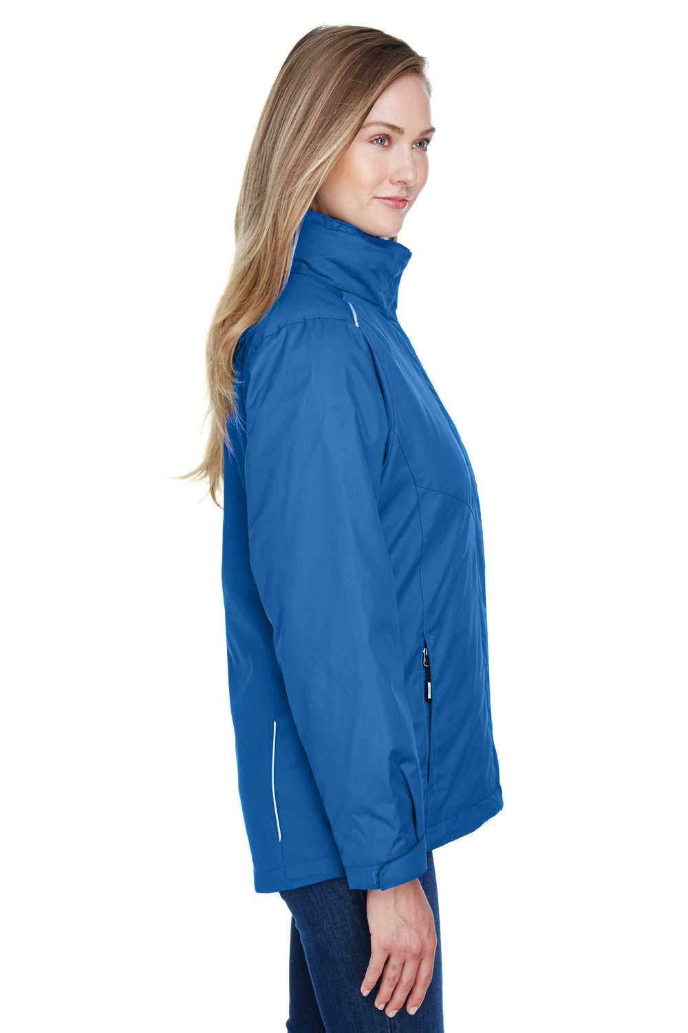 Core 365 78205 Womens Region 3-in-1 Water Resistant Full Zip Hooded Jacket Royal Blue Side