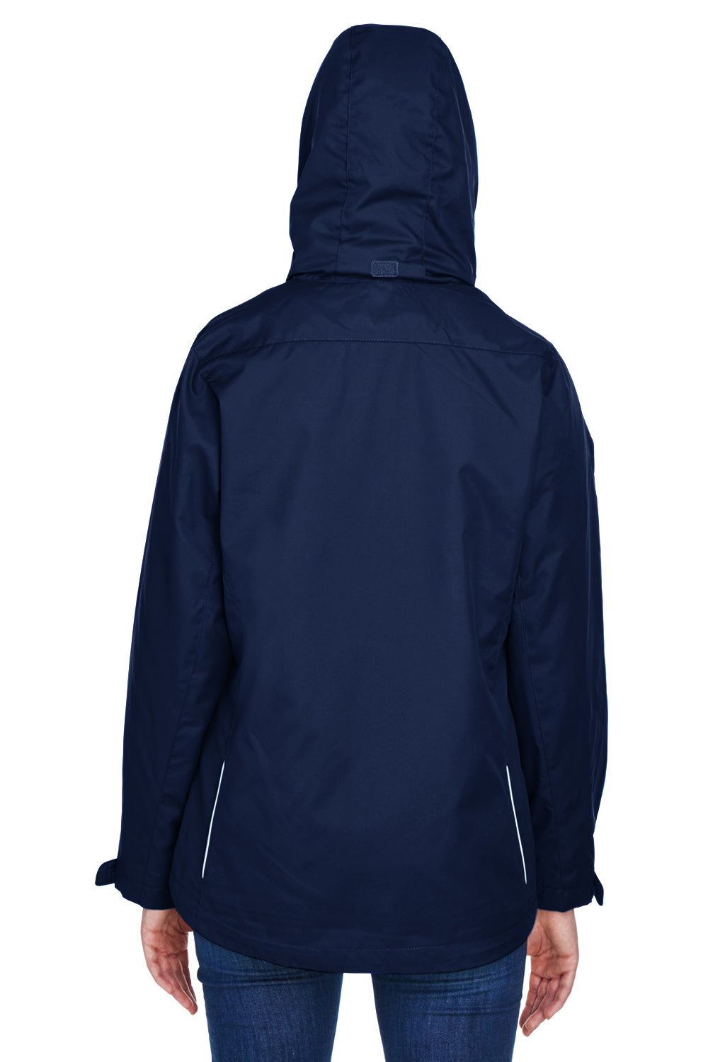 Core 365 78205 Womens Region 3-in-1 Water Resistant Full Zip Hooded Jacket Navy Blue Back