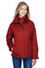 Core 365 78205 Womens Region 3-in-1 Water Resistant Full Zip Hooded Jacket Red Front