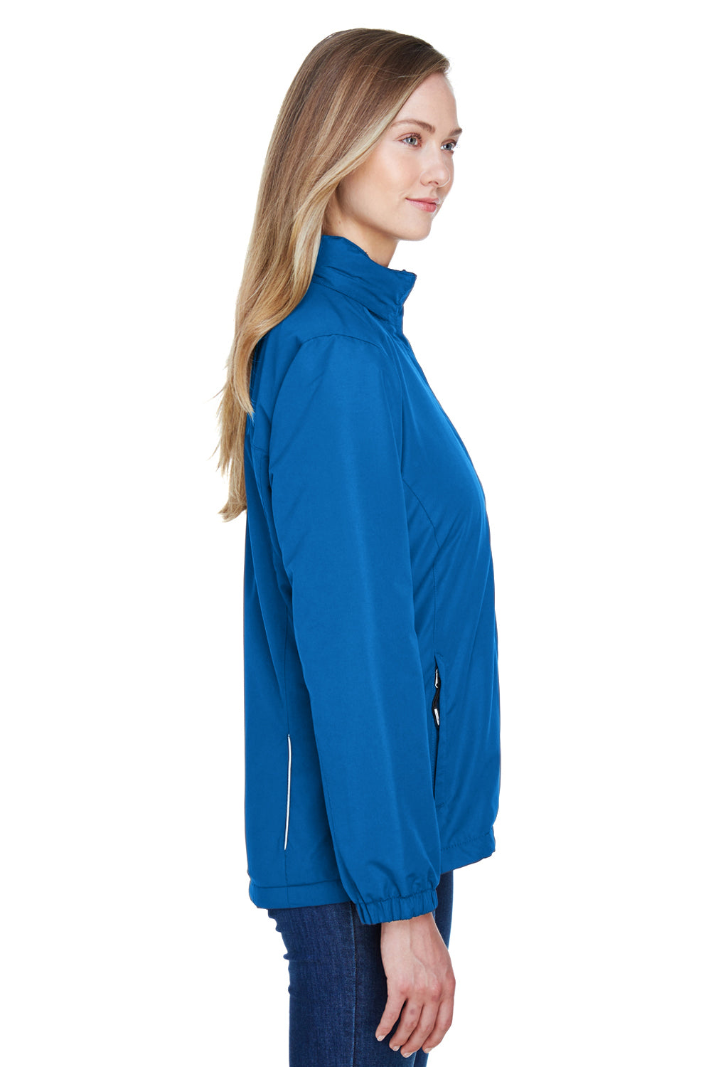 Core 365 78224 Womens Profile Water Resistant Full Zip Hooded Jacket Royal Blue Side