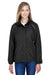 Core 365 78224 Womens Profile Water Resistant Full Zip Hooded Jacket Black Front