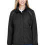 Core 365 Womens Profile Water Resistant Full Zip Hooded Jacket - Black