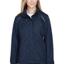 Core 365 Womens Profile Water Resistant Full Zip Hooded Jacket - Classic Navy Blue