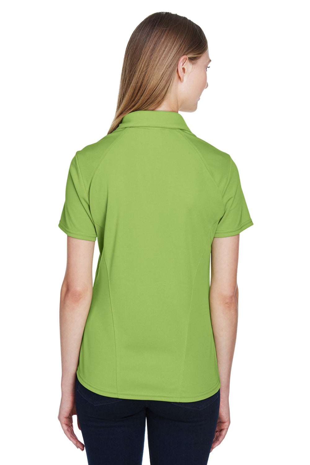 North End 78632 Womens Sport Red Performance Moisture Wicking Short Sleeve Polo Shirt Cactus Green Back