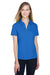 North End 78632 Womens Sport Red Performance Moisture Wicking Short Sleeve Polo Shirt Nautical Blue Front