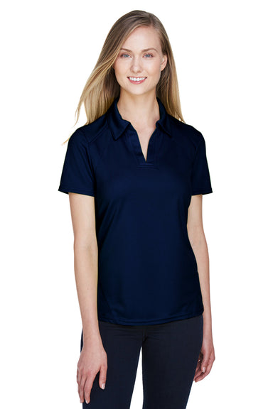 North End 78632 Womens Sport Red Performance Moisture Wicking Short Sleeve Polo Shirt Navy Blue Front