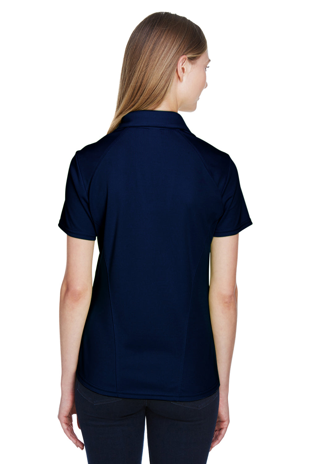 North End 78632 Womens Sport Red Performance Moisture Wicking Short Sleeve Polo Shirt Navy Blue Back