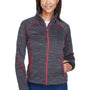 North End Womens Sport Red Flux Full Zip Jacket - Carbon Grey/Olympic Red