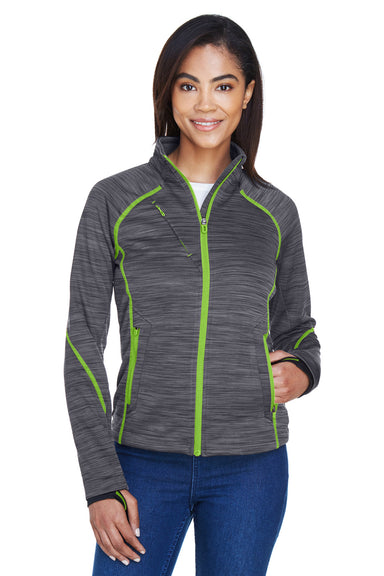 North End 78697 Womens Sport Red Flux Full Zip Jacket Carbon Grey/Acid Green Front
