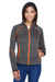 North End 78697 Womens Sport Red Flux Full Zip Jacket Carbon Grey/Orange Front