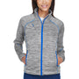 North End Womens Sport Red Flux Full Zip Jacket - Platinum Grey/Olympic Blue