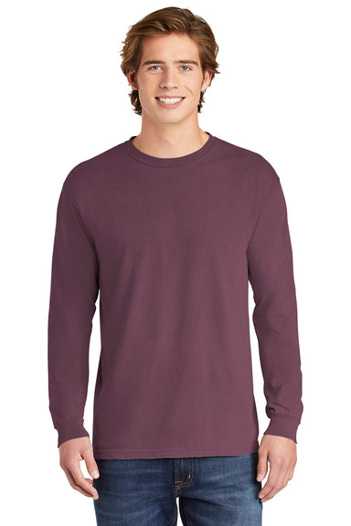 Comfort Colors 6014/C6014 Mens Long Sleeve Crewneck T-Shirt Berry Front