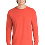 Comfort Colors Mens Long Sleeve Crewneck T-Shirt - Bright Salmon Orange