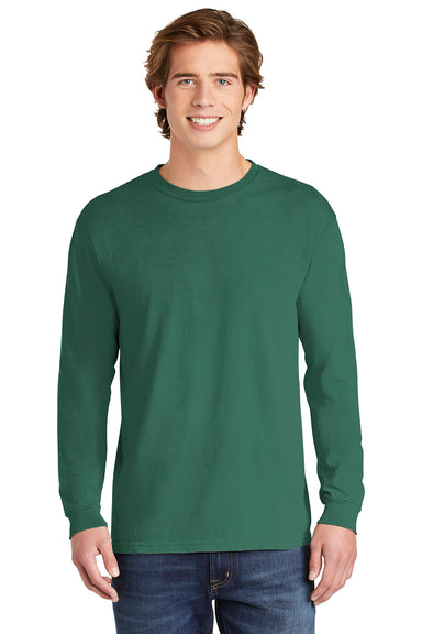 Comfort Colors 6014/C6014 Mens Long Sleeve Crewneck T-Shirt Light Green Front
