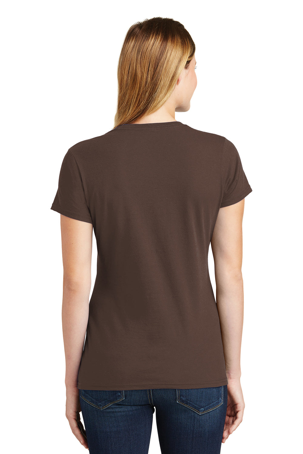 Port & Company LPC450 Womens Fan Favorite Short Sleeve Crewneck T-Shirt Dark Chocolate Brown Back