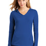 District Womens Perfect Tri Long Sleeve Hooded T-Shirt Hoodie - Deep Royal Blue