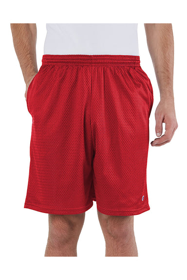 Champion 81622 Mens Mesh Shorts w/ Pockets Scarlet Red Front