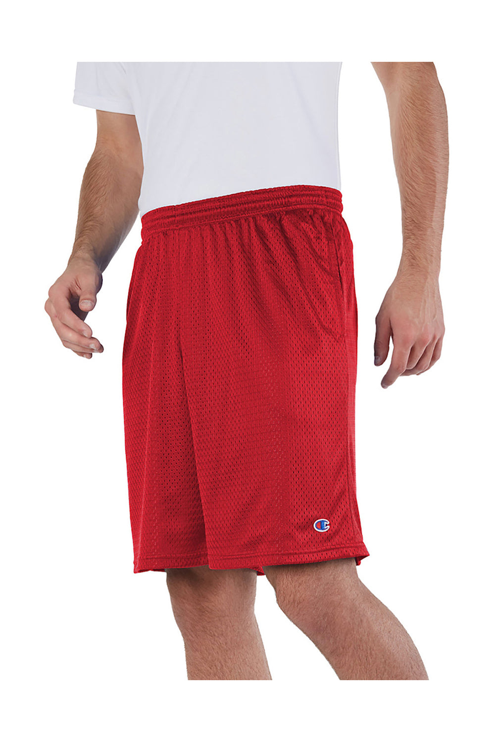 Champion 81622 Mens Mesh Shorts w/ Pockets Scarlet Red 3Q